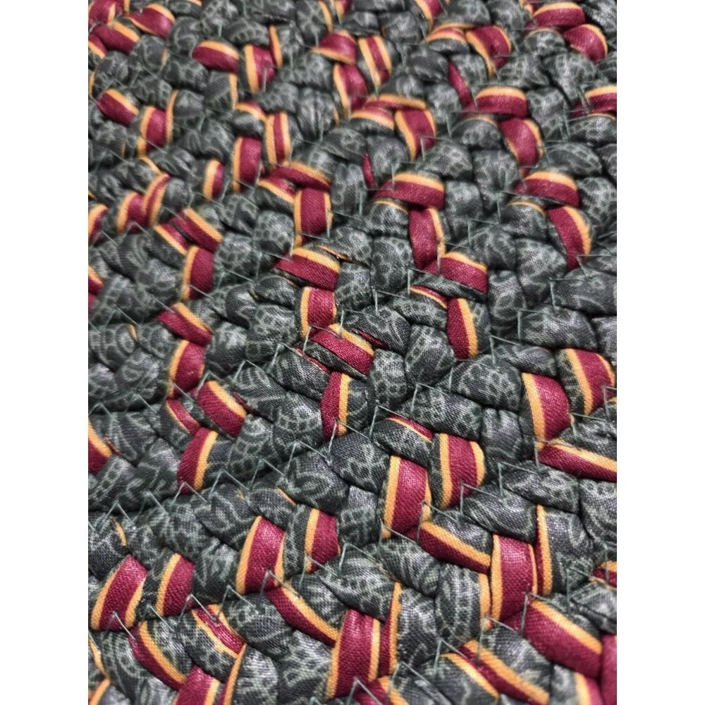 New‎ Vintage Longaberger Oval Rug-Braided Imperial Stripe 20x30
